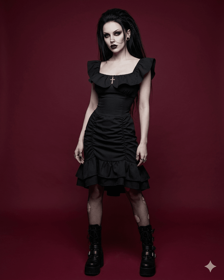 Soft Noir Dress - Theblackfeline