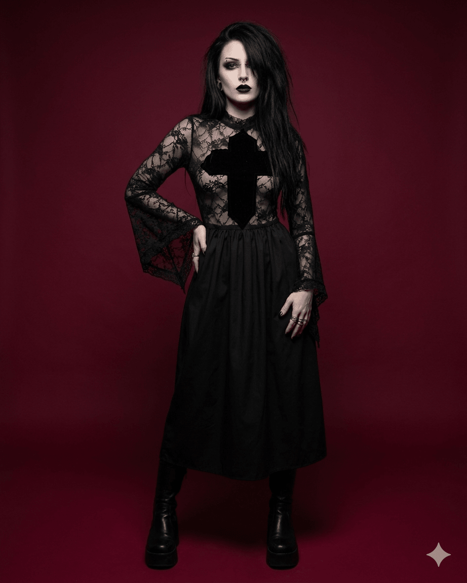 Sacred Shadow Lace Dress - Theblackfeline