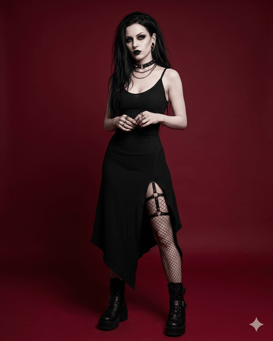 Shadow Slit Dress - Theblackfeline