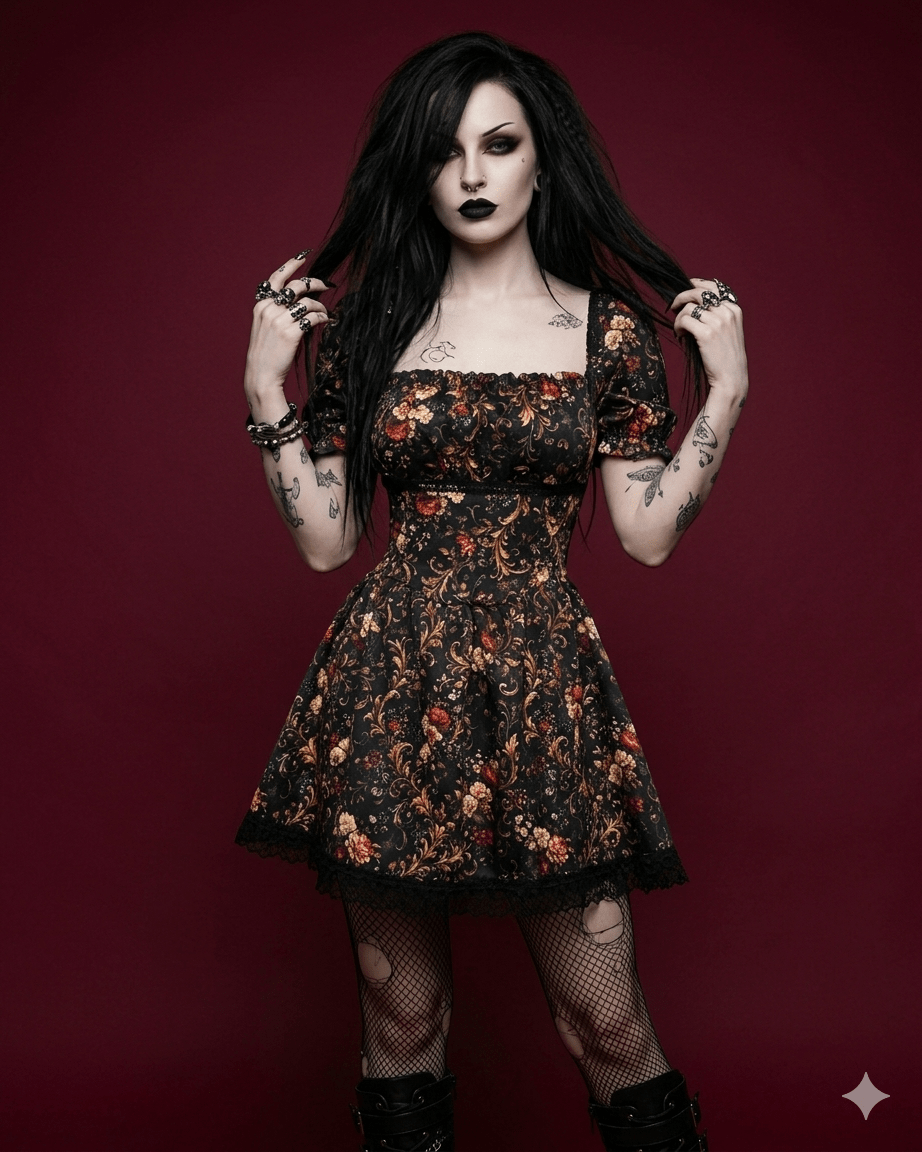 Dark Garden Corset Dress - Theblackfeline