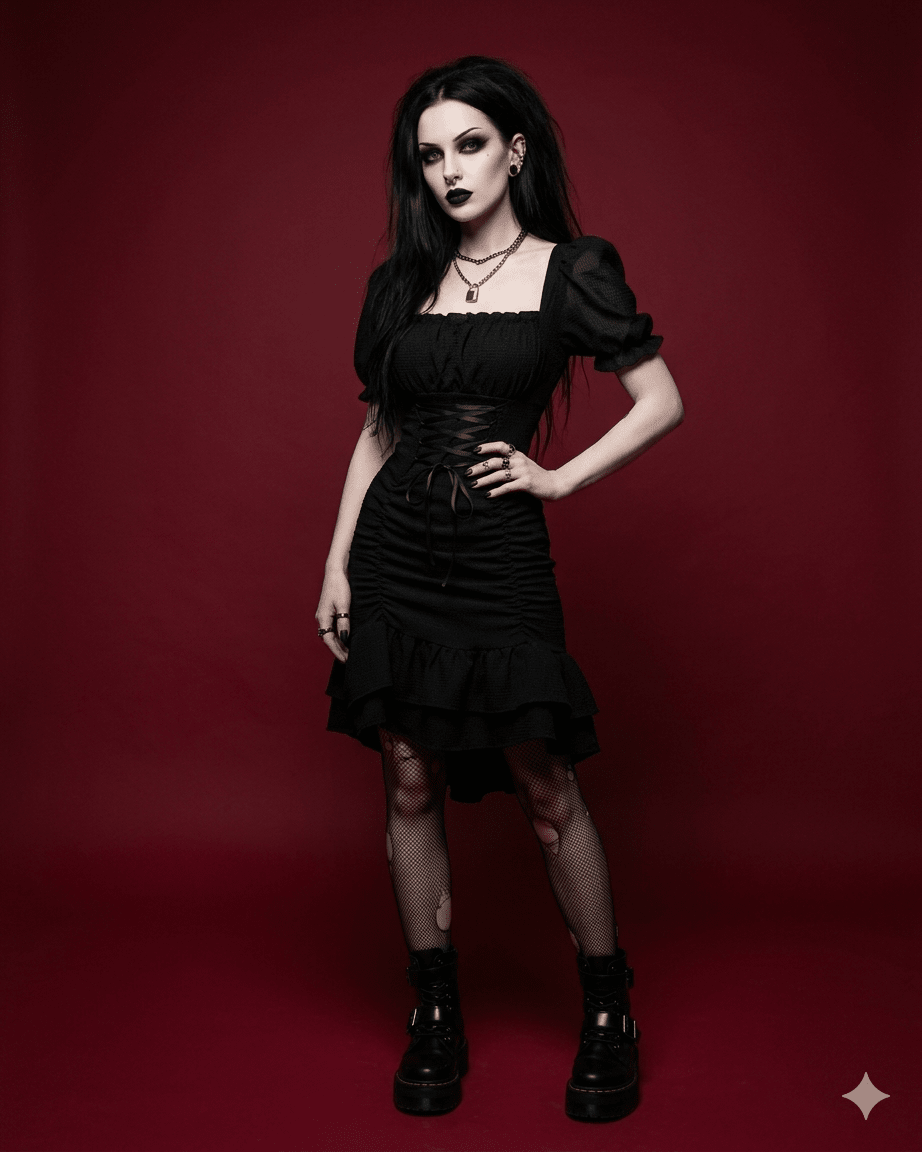 Midnight Corset Dress - Theblackfeline