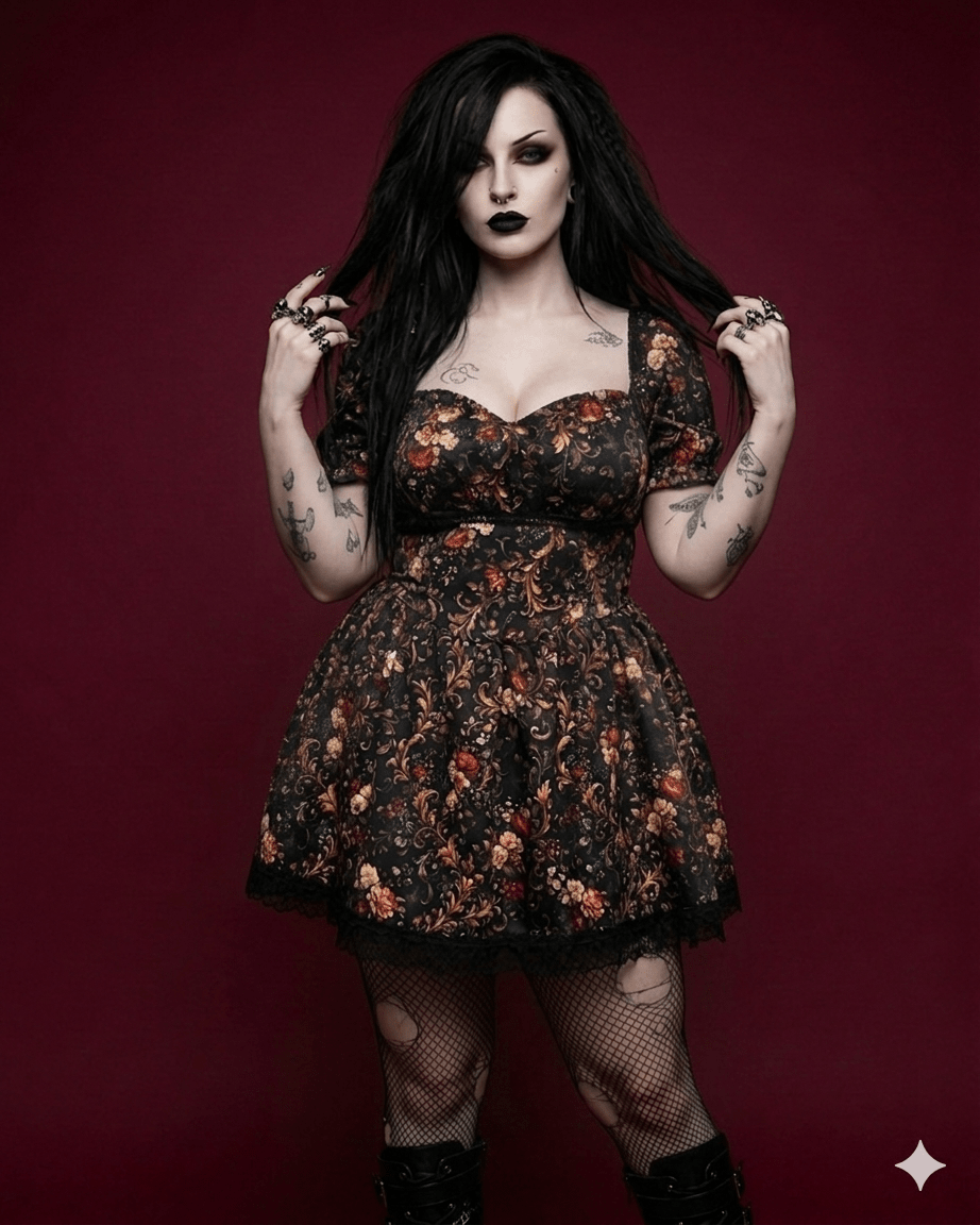 Dark Garden Corset Dress - Theblackfeline