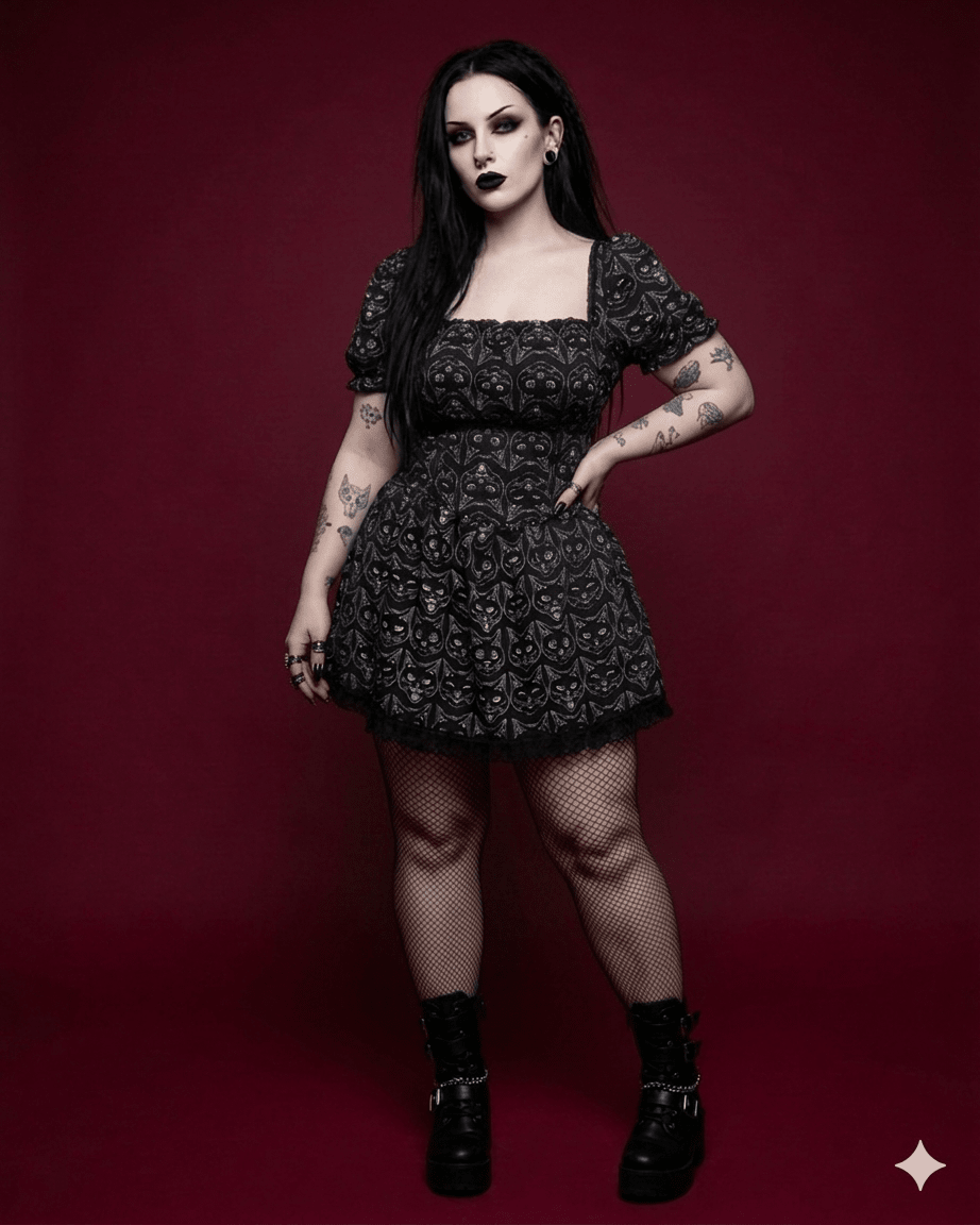 Moon Cat Corset Dress - Theblackfeline