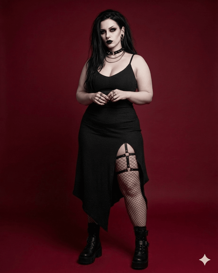 Shadow Slit Dress - Theblackfeline