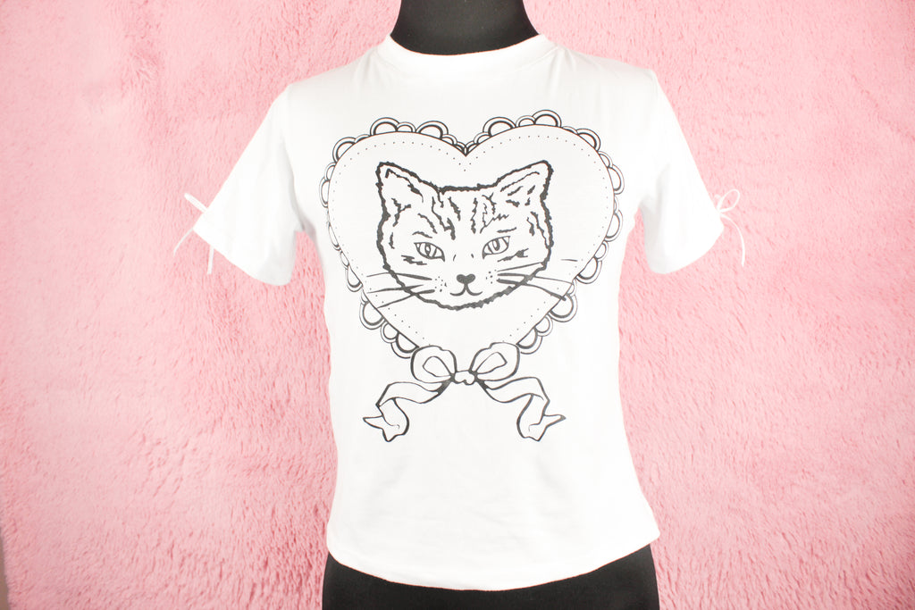 Blusa gato corazon