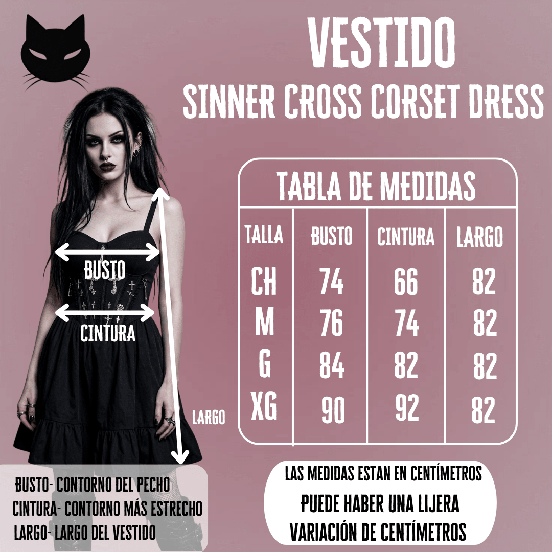 Sinner Cross Corset Dress - Theblackfeline