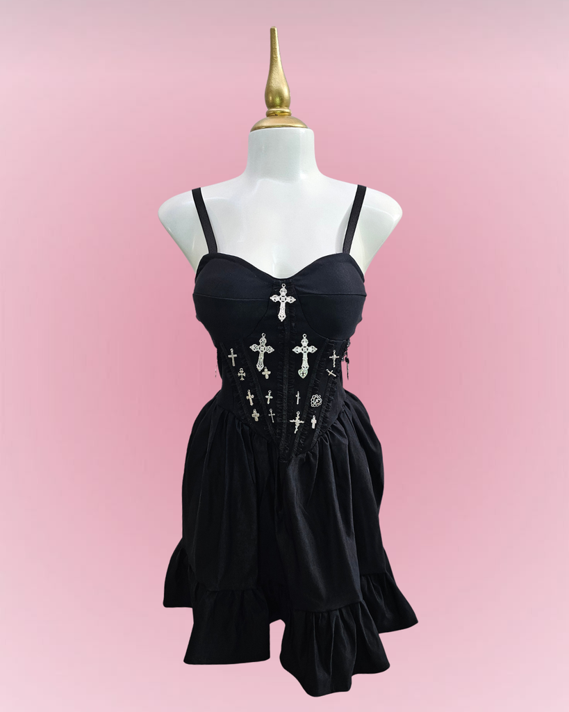 Sinner Cross Corset Dress