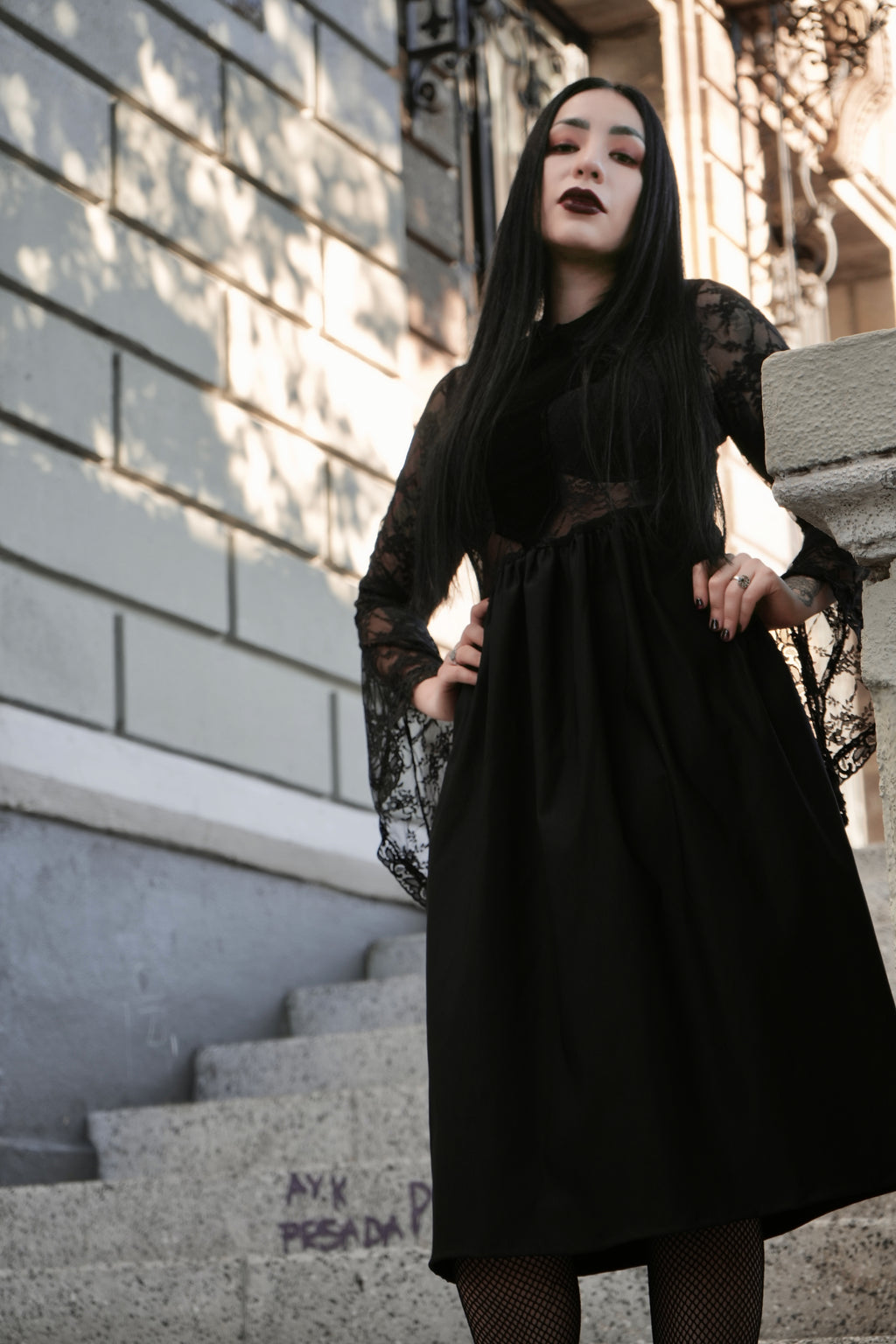 Sacred Shadow Lace Dress - Theblackfeline