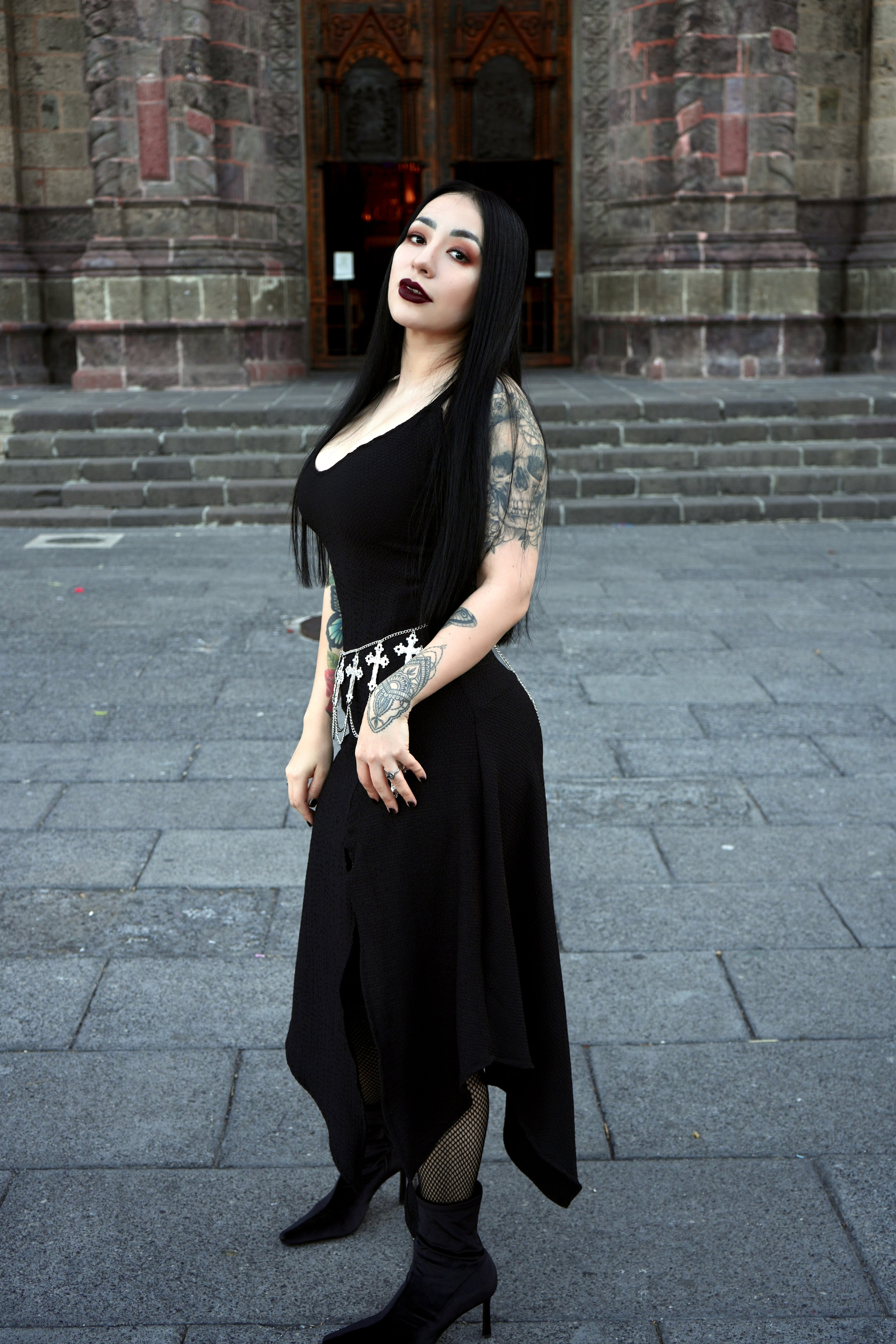 Shadow Slit Dress - Theblackfeline