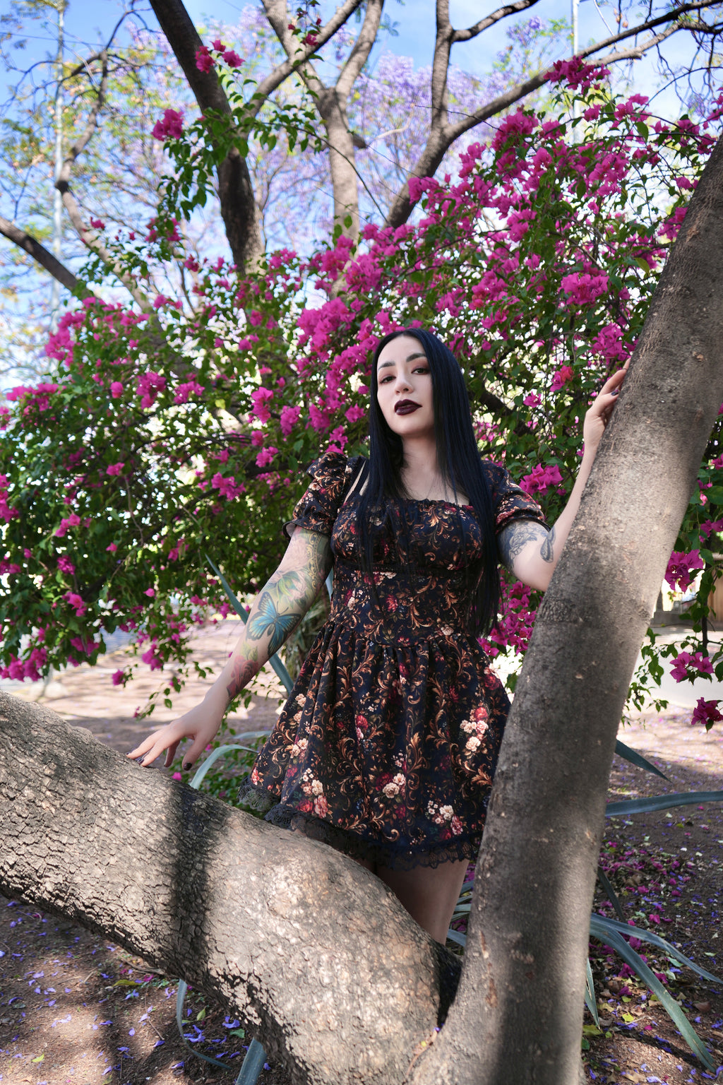 Dark Garden Corset Dress - Theblackfeline