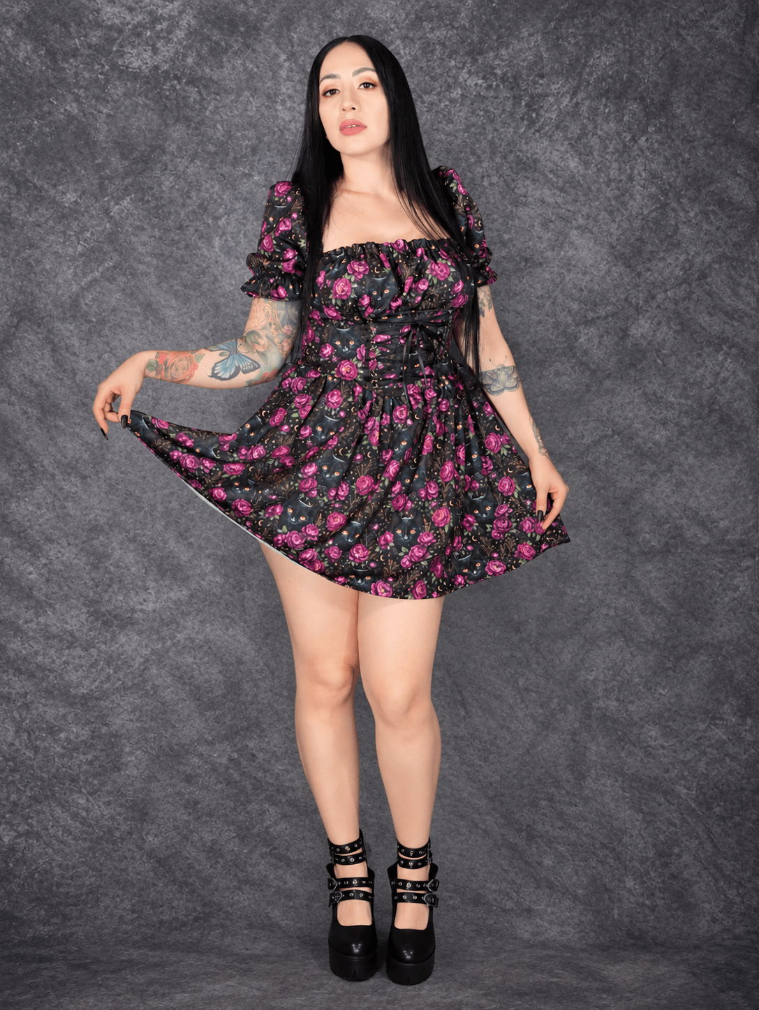 Midnight Rose Corset Dress - Theblackfeline