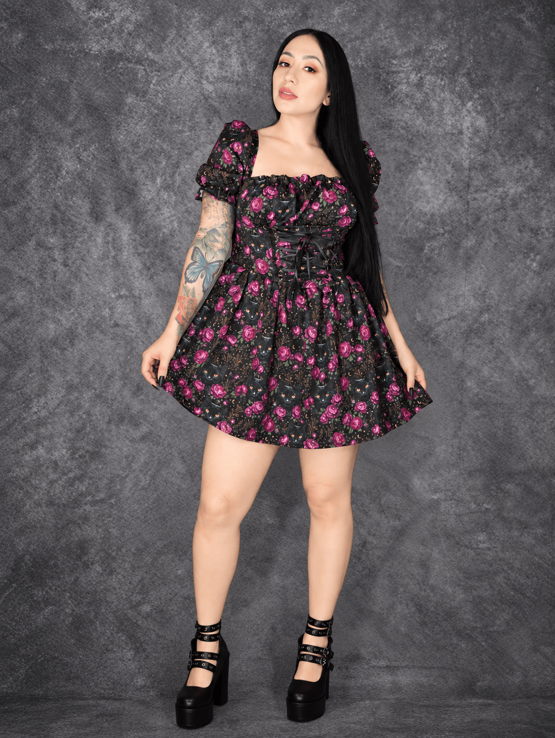 Midnight Rose Corset Dress - Theblackfeline